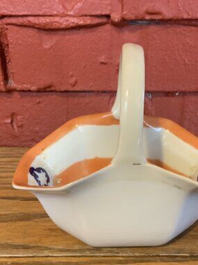Vintage Nippon Hand Painted Porcelain Basket. Made In Japan